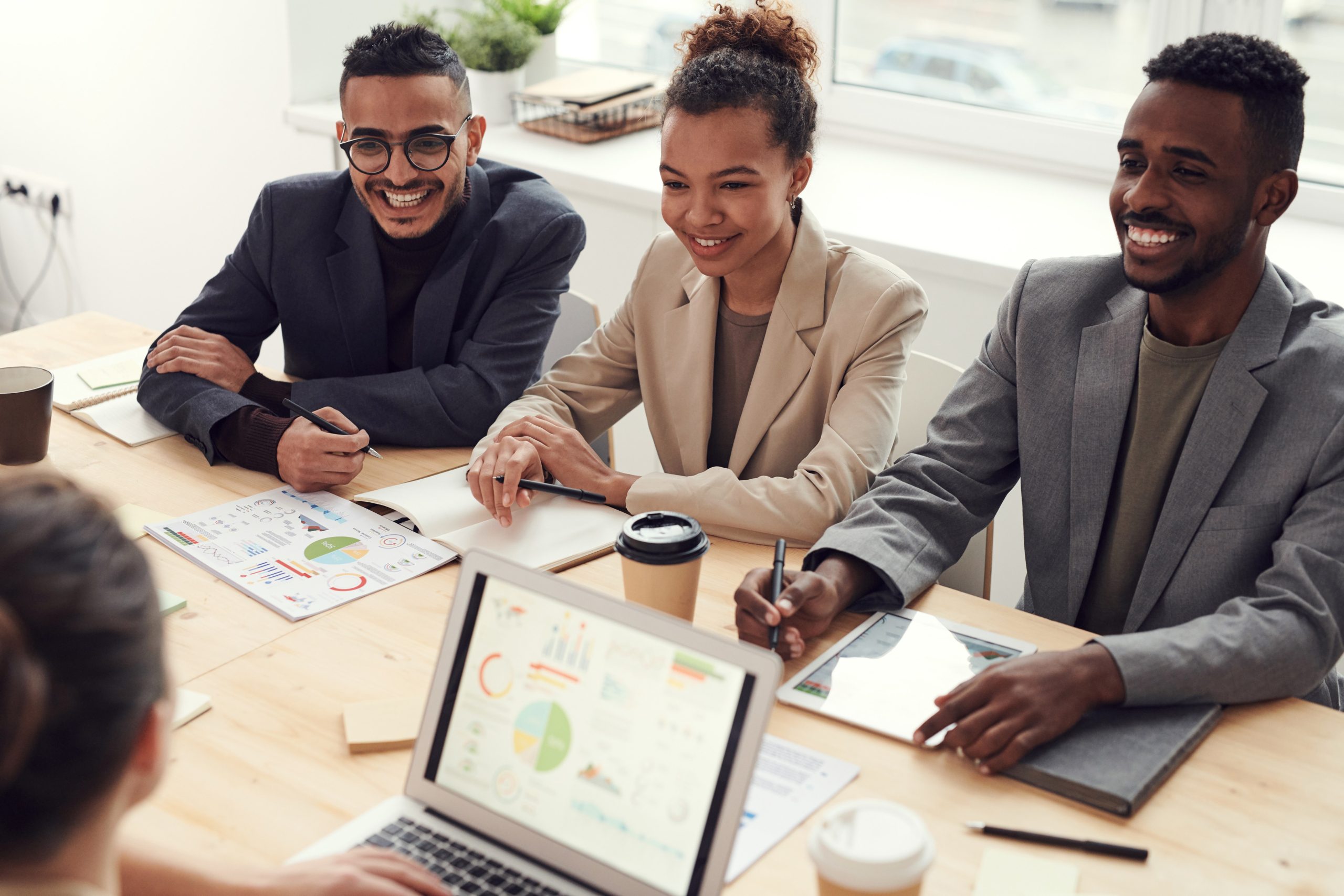 Image of a team of people on a meeting. 