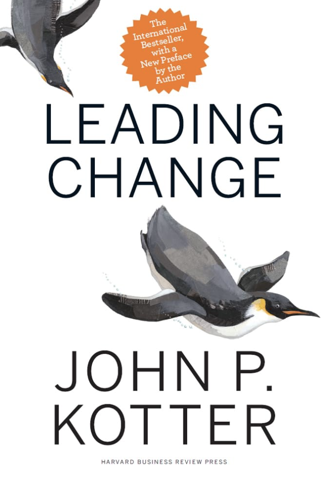 Book cover of Leading change by John Kotter